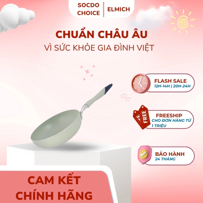 Chảo xào chống dính đáy từ Elmich 4701OL kích thước 28cm